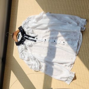 Shein ruffle button up top